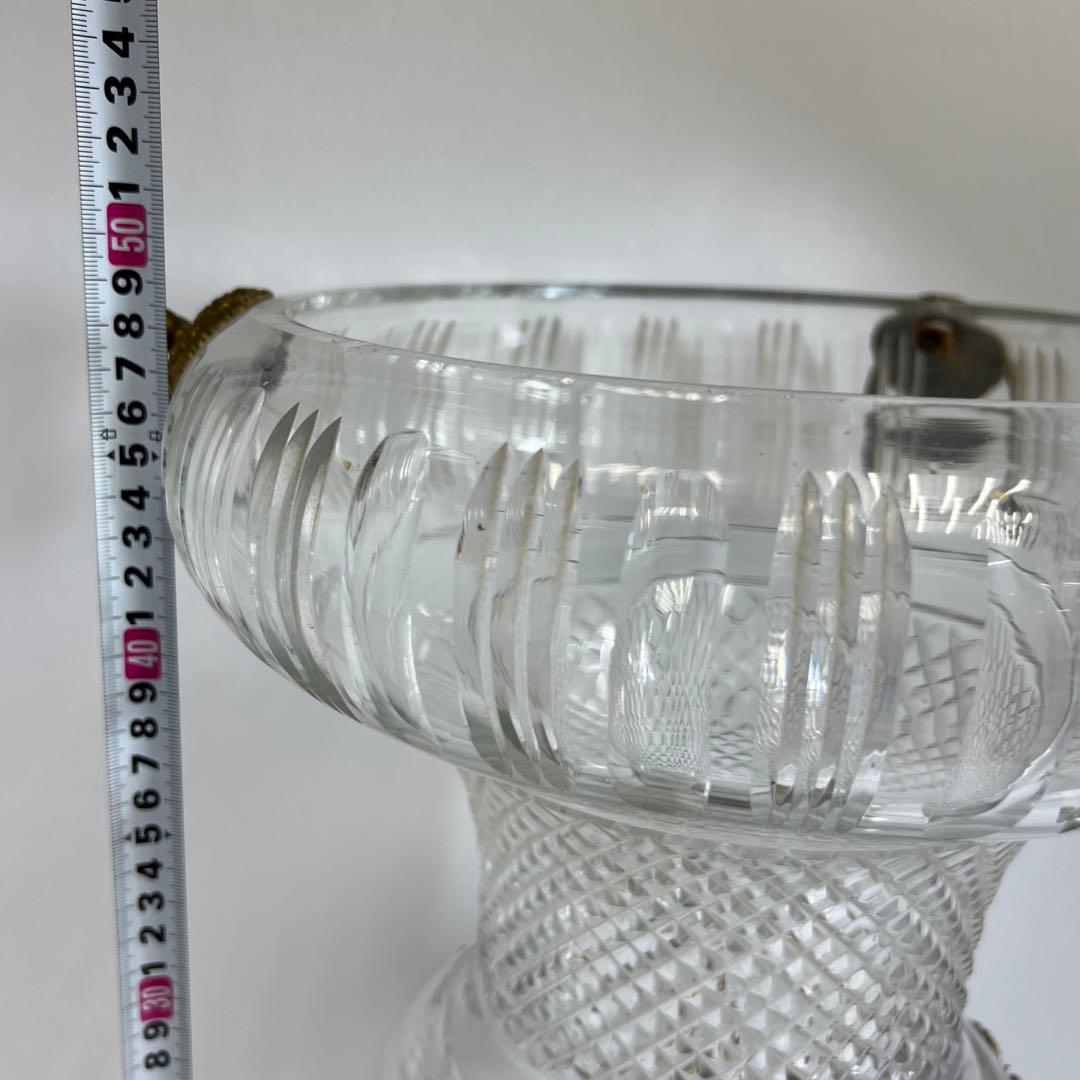 明治時代　ギヤマン切子　大花瓶　高さ48㎝　トヒチサ　東な8-0106④