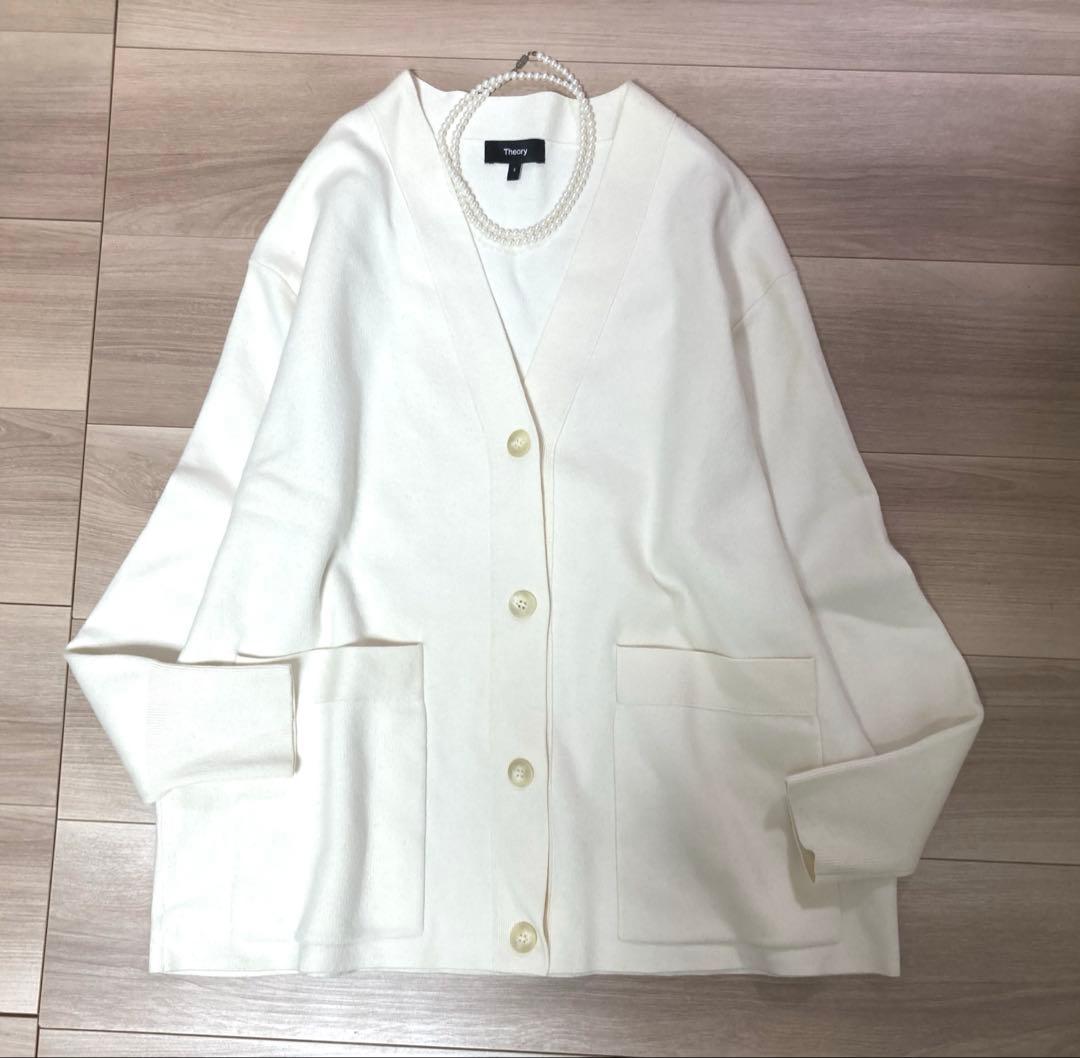 ２回着美品　セオリー　23SS　VOLUMECARDI カーディガン　ニット　S