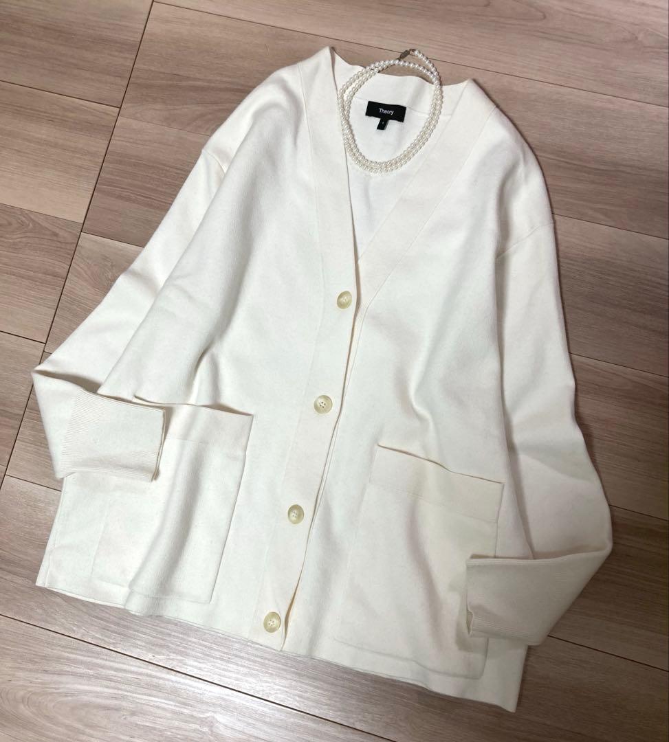 ２回着美品　セオリー　23SS　VOLUMECARDI カーディガン　ニット　S