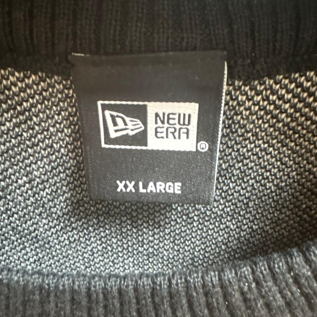 【お値下げ交渉可能】NEWERAニットセーターフラッグロゴブラック｜ゴルフXXL