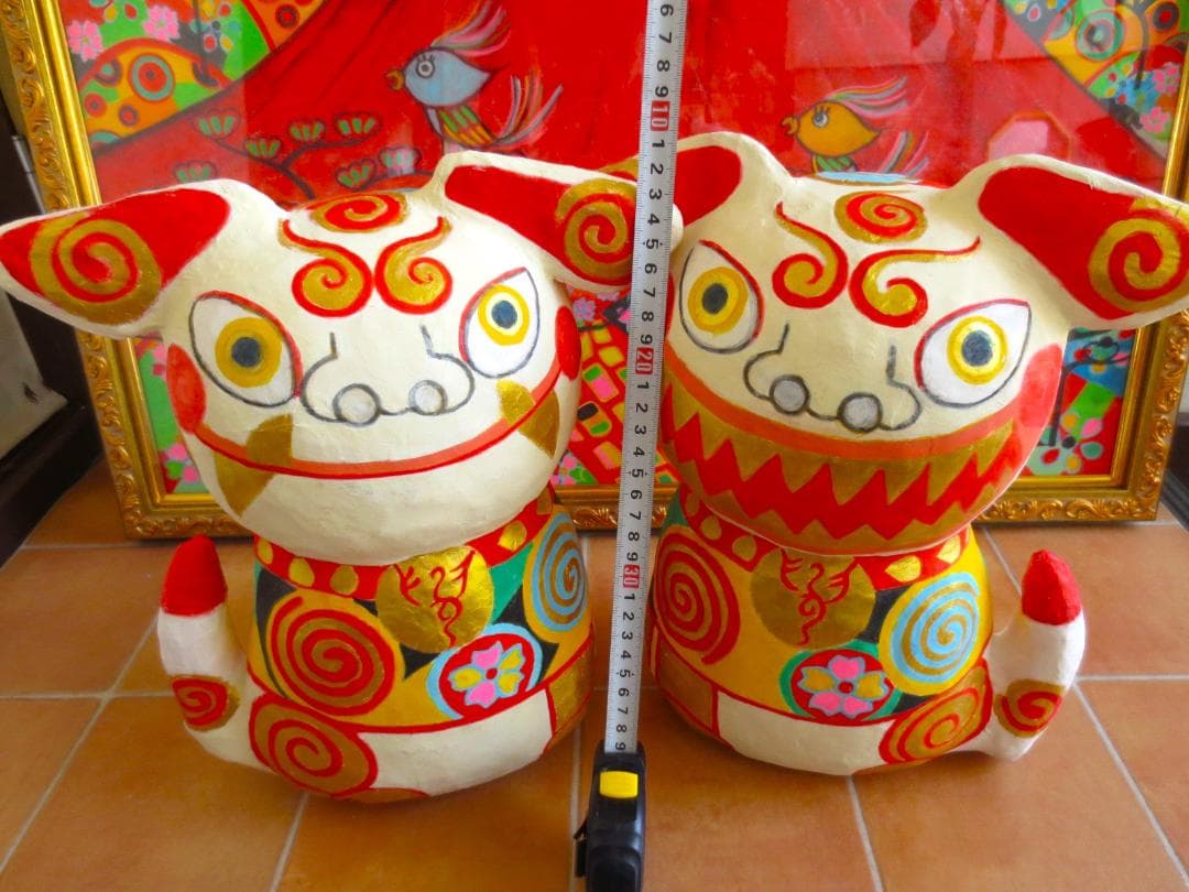 張り子　ジャンボシーサー　ラッキーアイテム　風水　置物