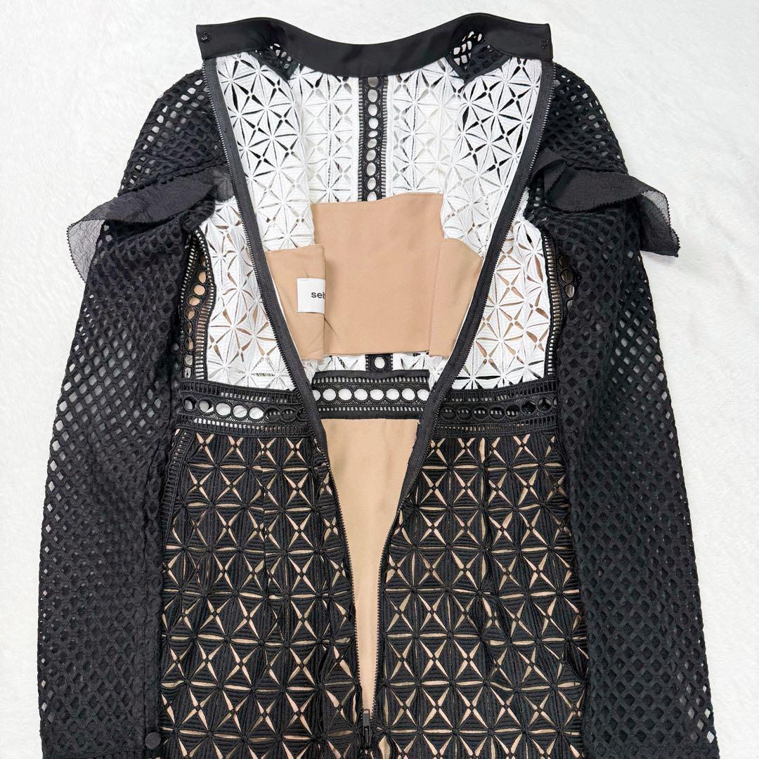 【新品未使用】セルフポートレイト ジオメトリック ミニドレス UK6