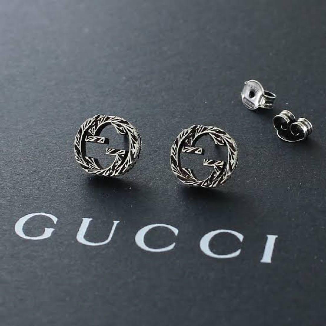 GUCCI インターロッキングG シルバー925 ピアス(両耳)