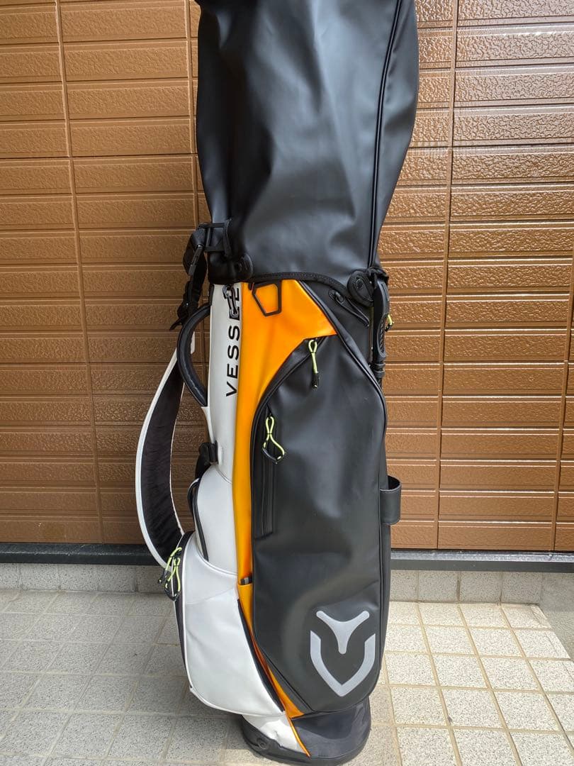 【訳あり】Vessel PLAYER3.0 キャディバッグ 黒/オレンジ/白