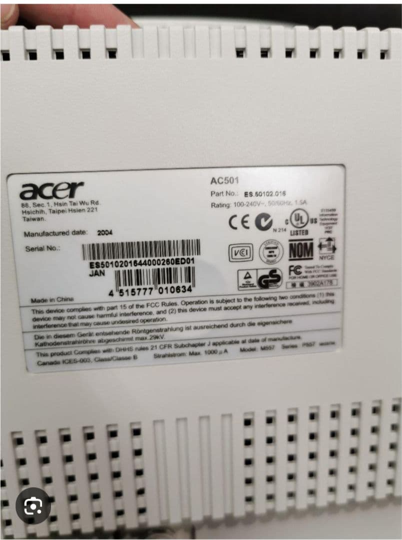 acer 15インチ CRTモニター AC501