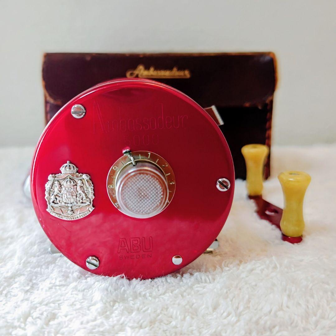 ABU Ambassadeur 5000 Red BigA パワハン 皮ケース付