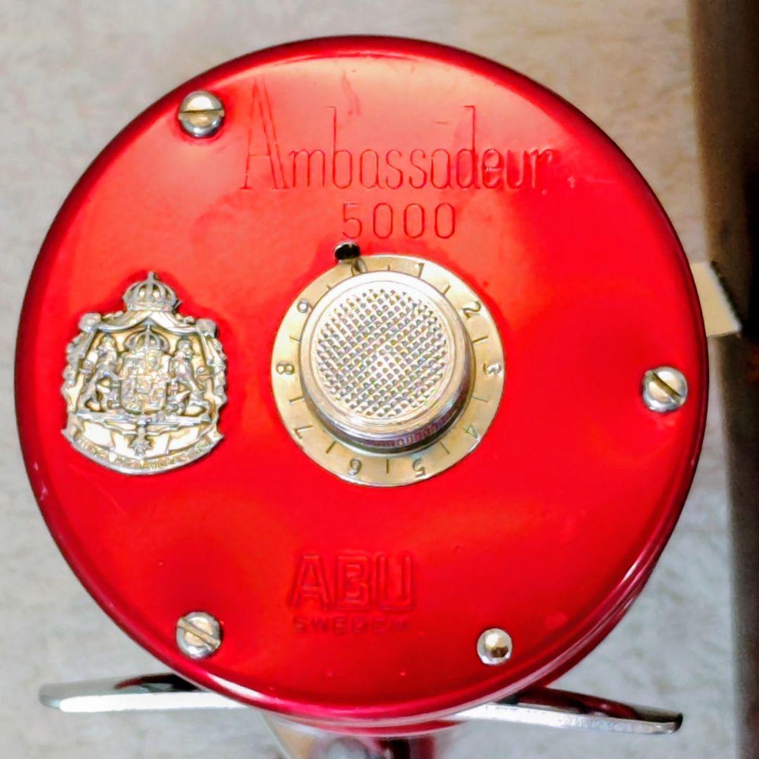 ABU Ambassadeur 5000 Red BigA パワハン 皮ケース付