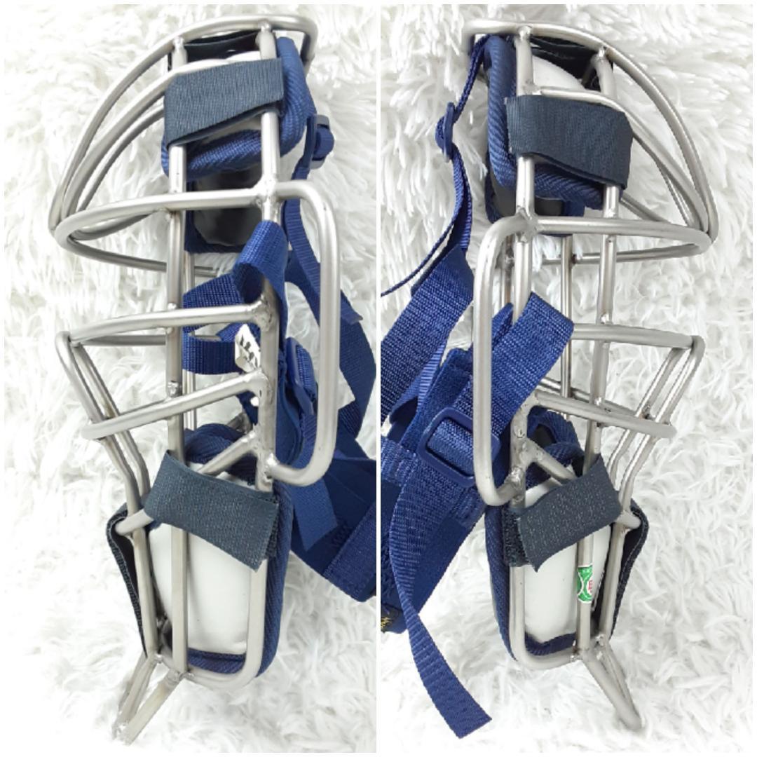 美品◎HATAKEYAMA ハタケヤマ キャッチャーマスク ネイビー 紺 軟式用