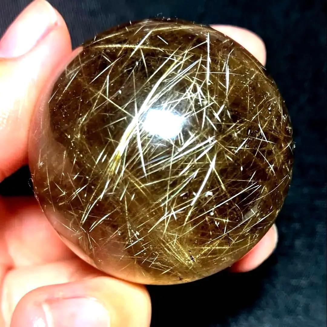 超絶綺麗✨45mm ゴールドルチルクォーツ　丸玉　スフィア　金針水晶