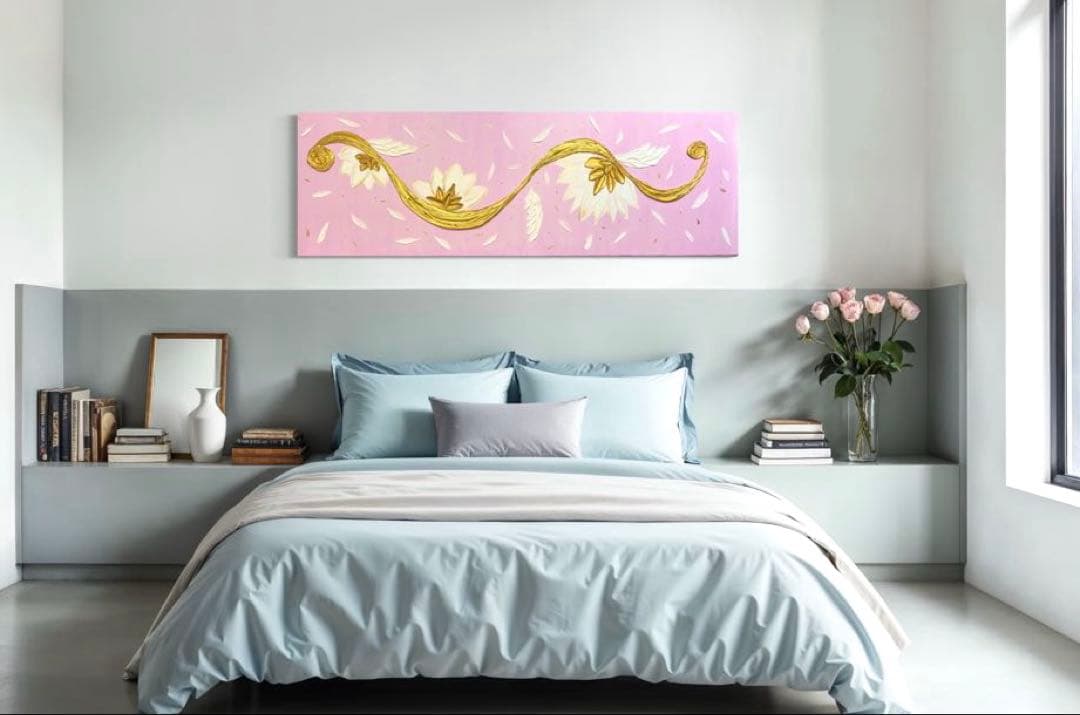 開運絵画　オリジナル　龍神様　蓮の花　守護天使　守護様からのメッセージ