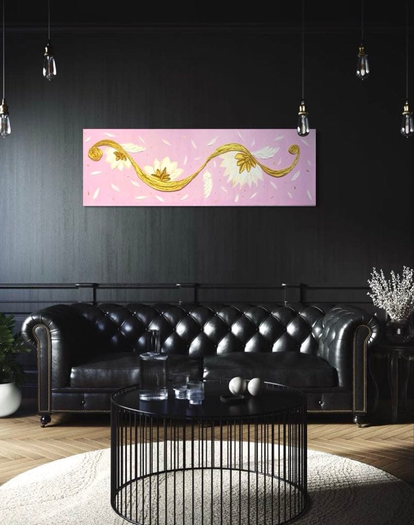 開運絵画　オリジナル　龍神様　蓮の花　守護天使　守護様からのメッセージ