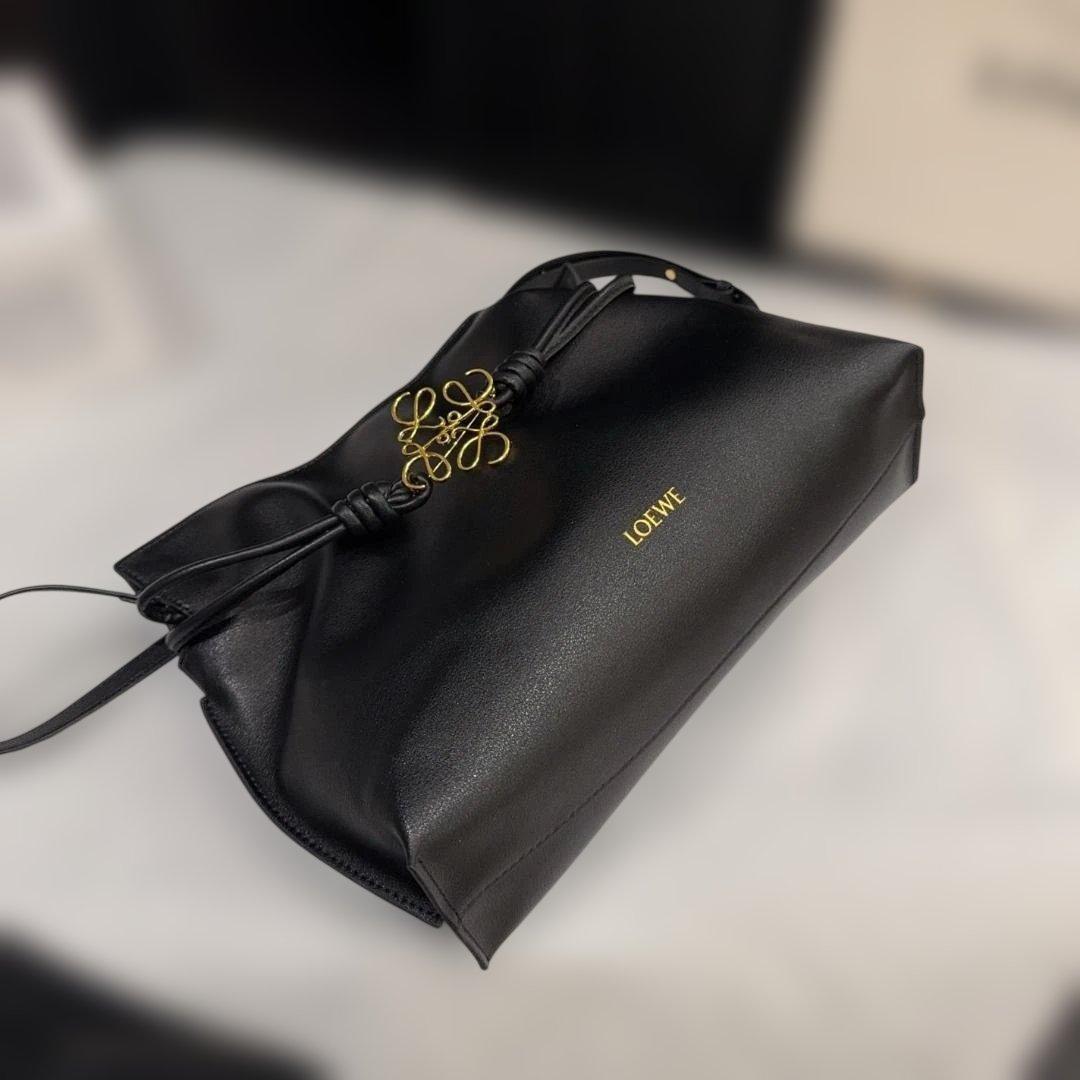 Flamenco Bag 30 ブラックレザー ショルダーバッグ