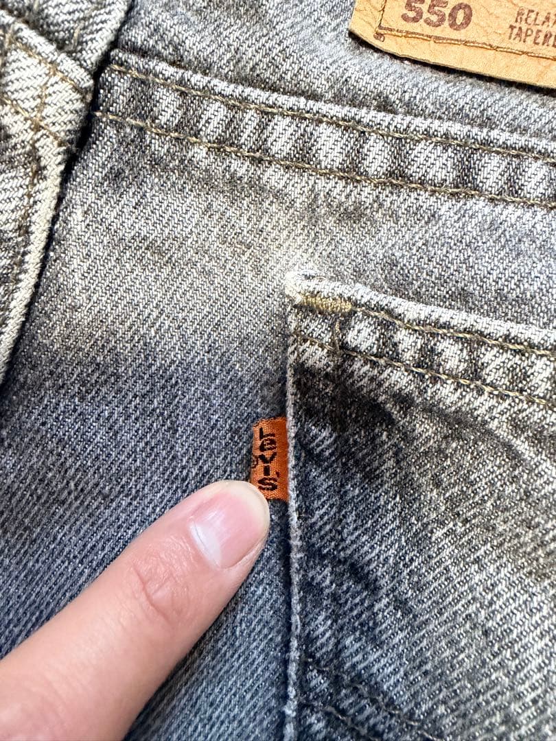 【希少オレンジタブ】USA製 リーバイス 550 先染めブラック W34 L36