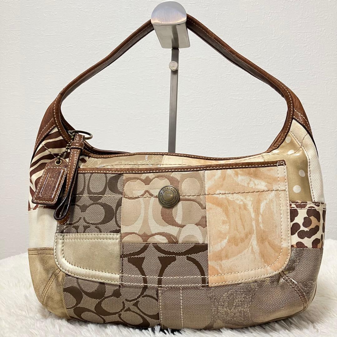 COACH✨コーチ　ワンショルダー　ハンドバッグ　パッチワーク