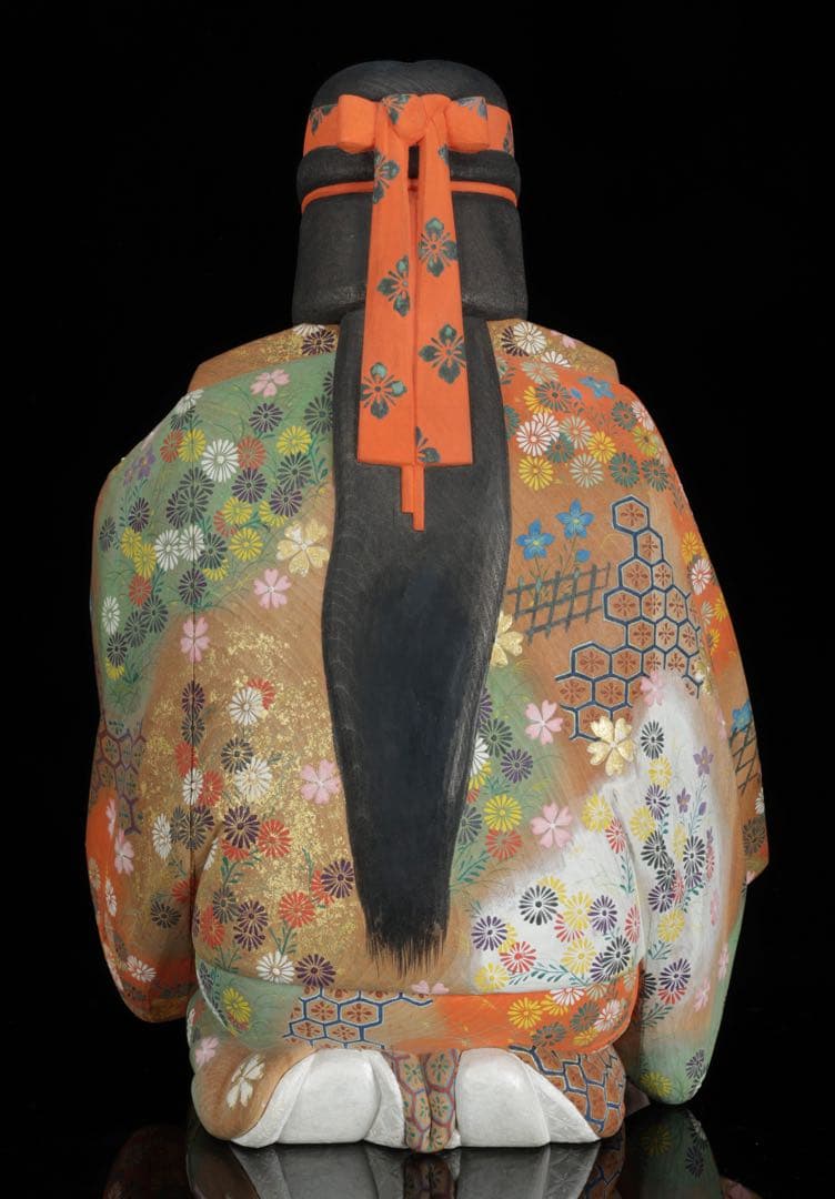 【高古作】木彫彩色 能楽 熊野 能人形 昭和十五年 共箱 二重箱 古美術 骨董品