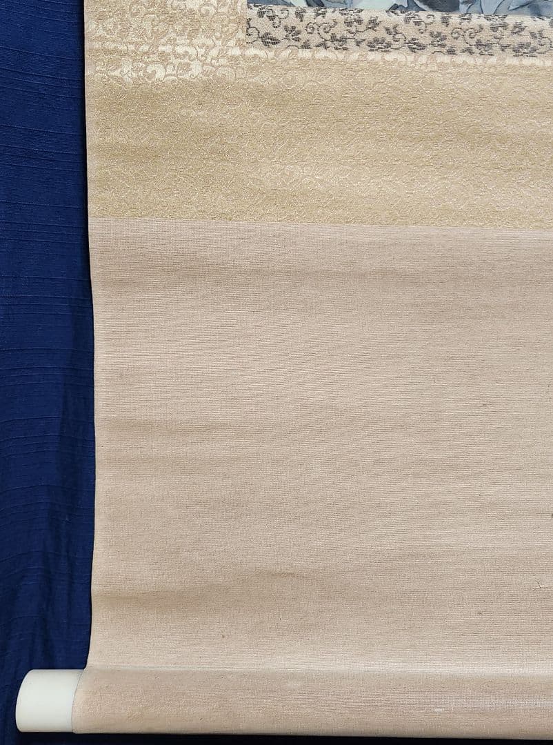 【牡丹図】栗山北洋 2694 共箱 掛け軸 肉筆 ボタン 池上秀畝門