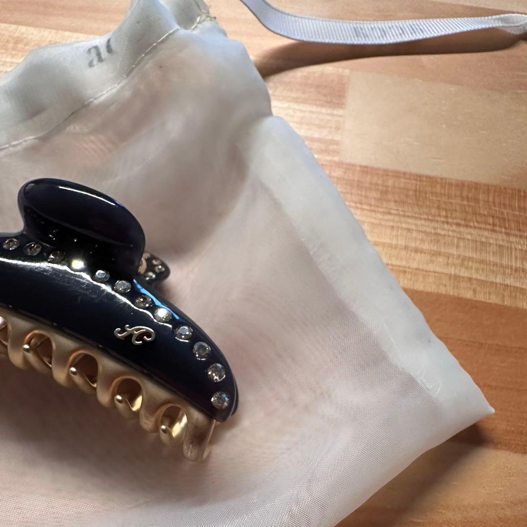 acca アッカ ヘアクリップ ミドル ブラック＆ゴールド 袋付