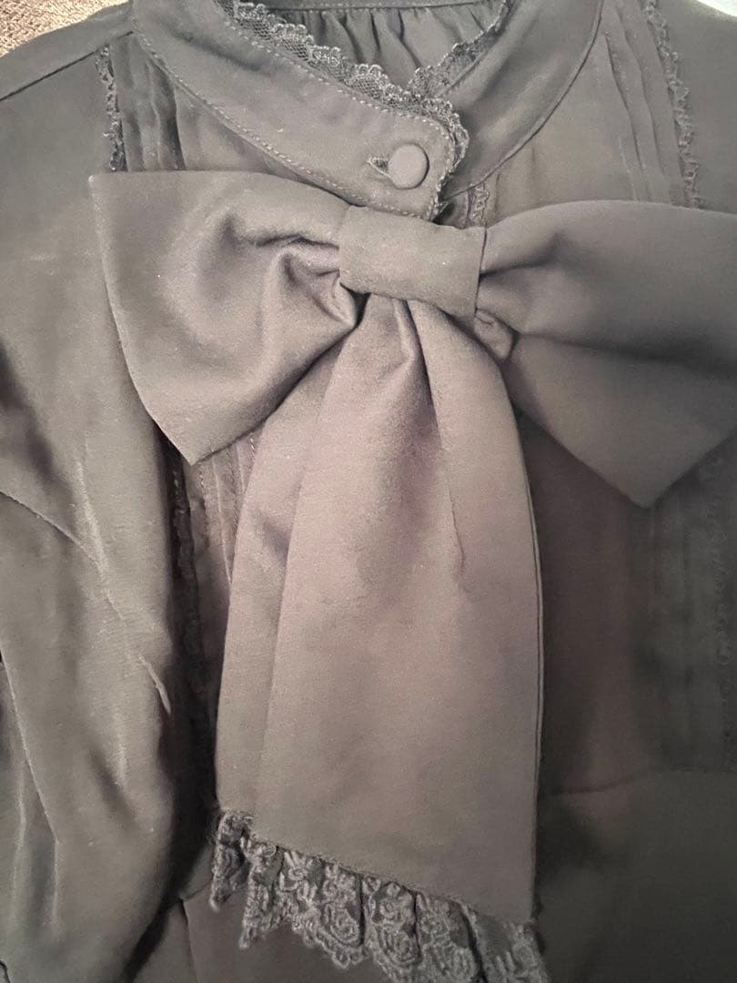 ATELIER PIERROT 立ち襟姫袖シフォンブラウス