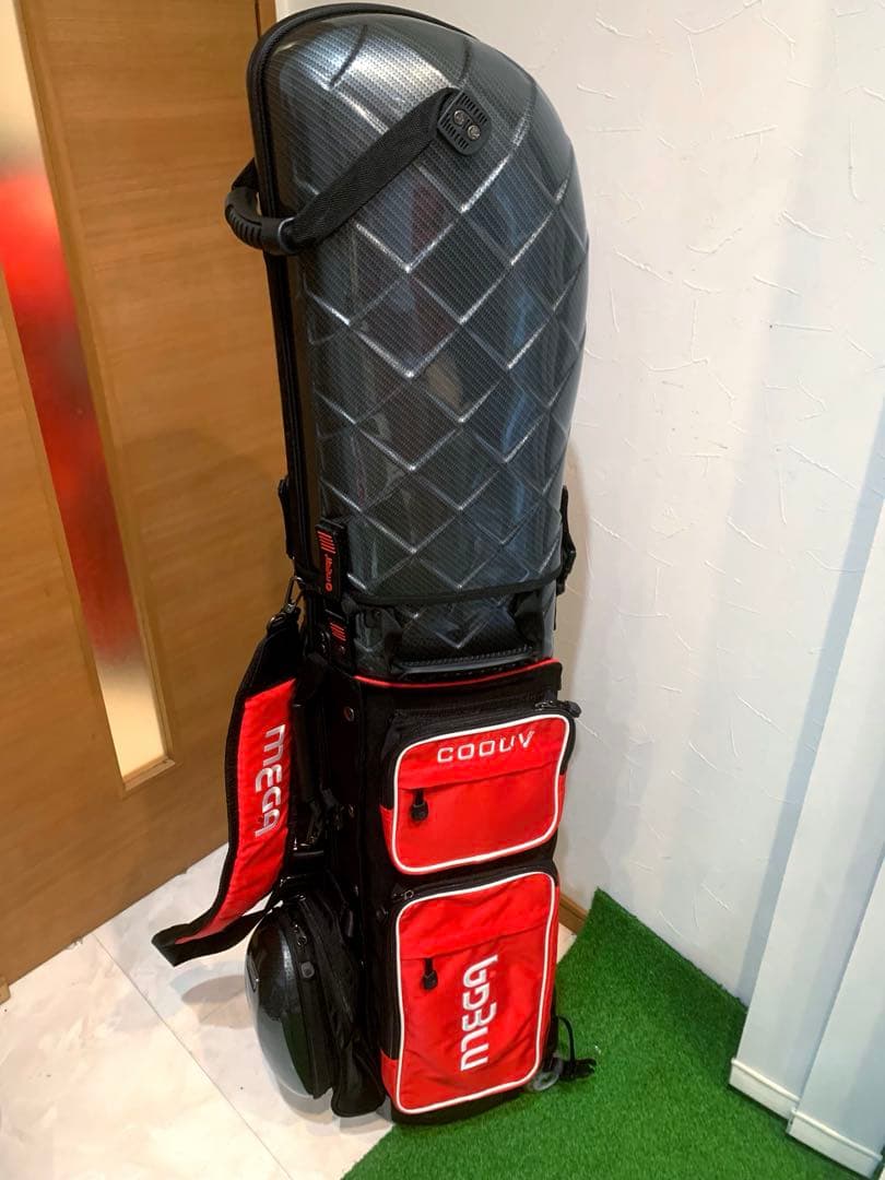 ほぼ未使用　メガゴルフ社 軽量 ネオ ハードケース キャディバッグ　キャスター付