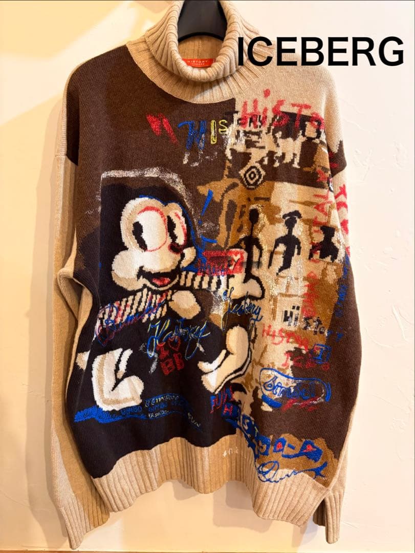 ICEBERG BETTY BOOPアートプリント タートルネックセーター