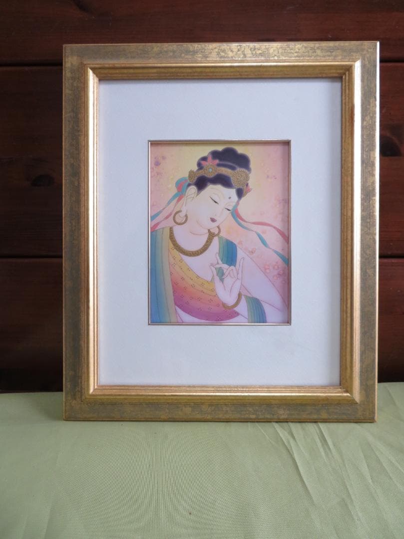 草場一壽　「　観世音菩薩　」　陶彩画