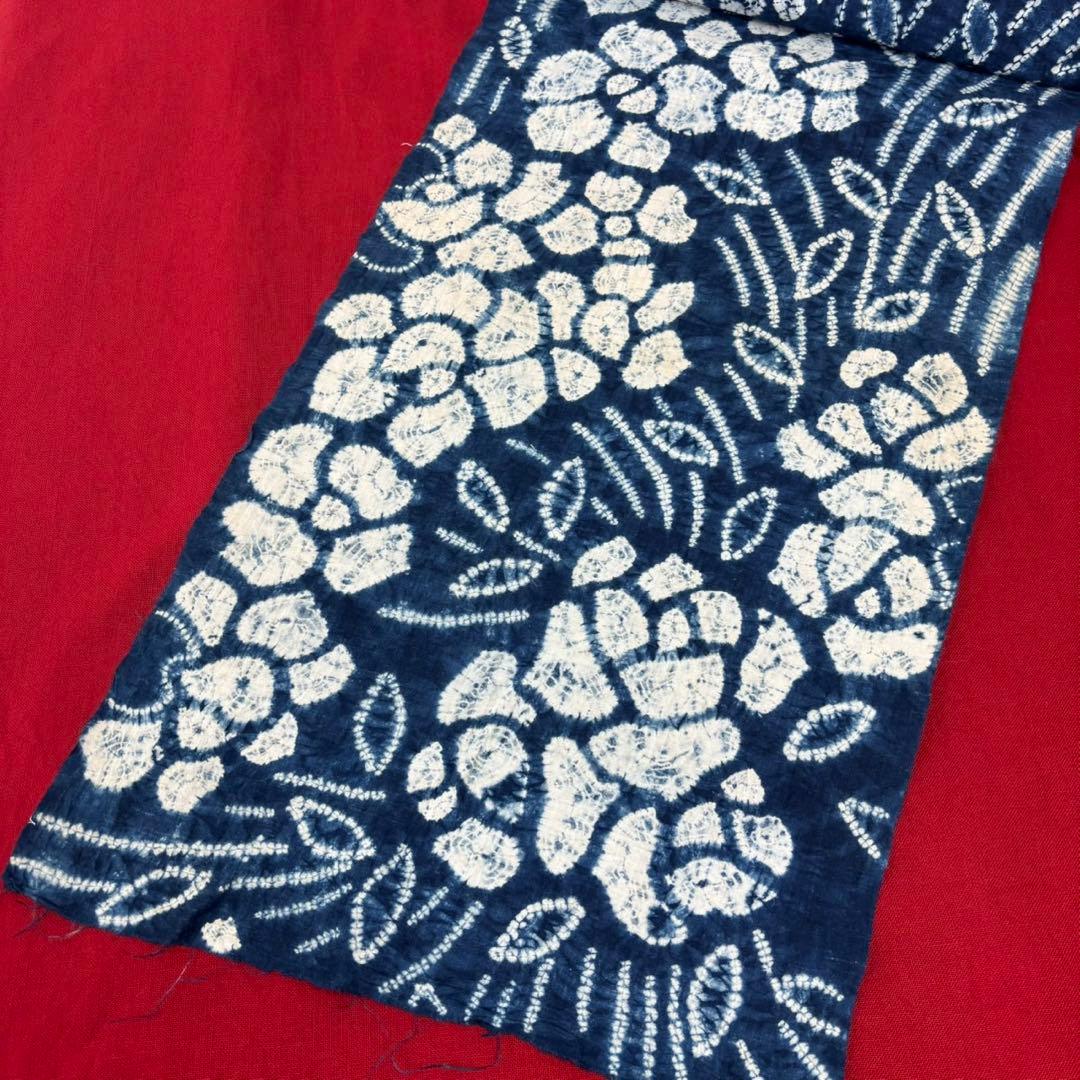 最終価格‼︎藍染絞り浴衣反物　藍染絞り布 未使用品