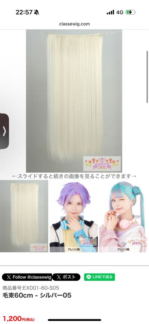 納期2月中　ウィッグオーダー レオナ