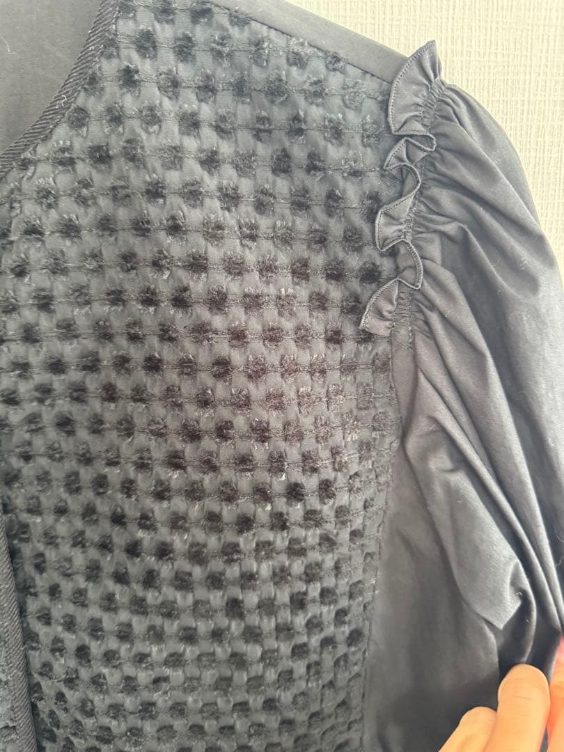 TOMORROWLAND ブラックコンビネーション ペプラムブラウスフリーサイズ