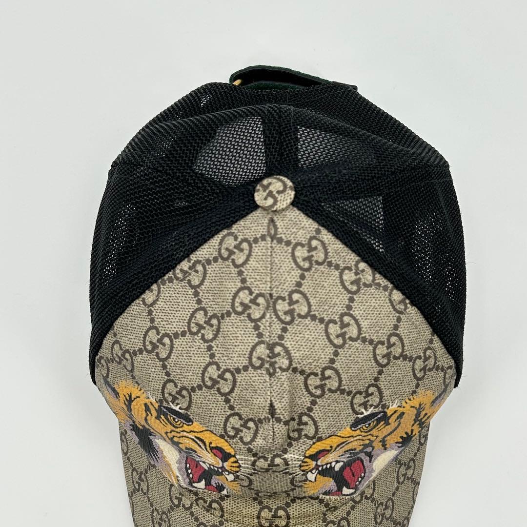 B*y様 美品✨グッチ キャップ タイガー GG スプリーム PVC ベージュ