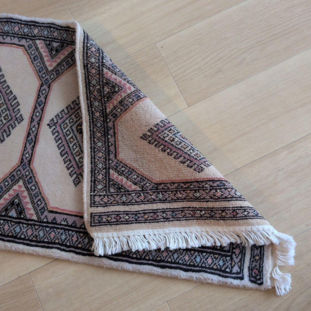 46x75cmパキスタン手織りマット(437)ギャッベ・ペルシャ・じゅうたん