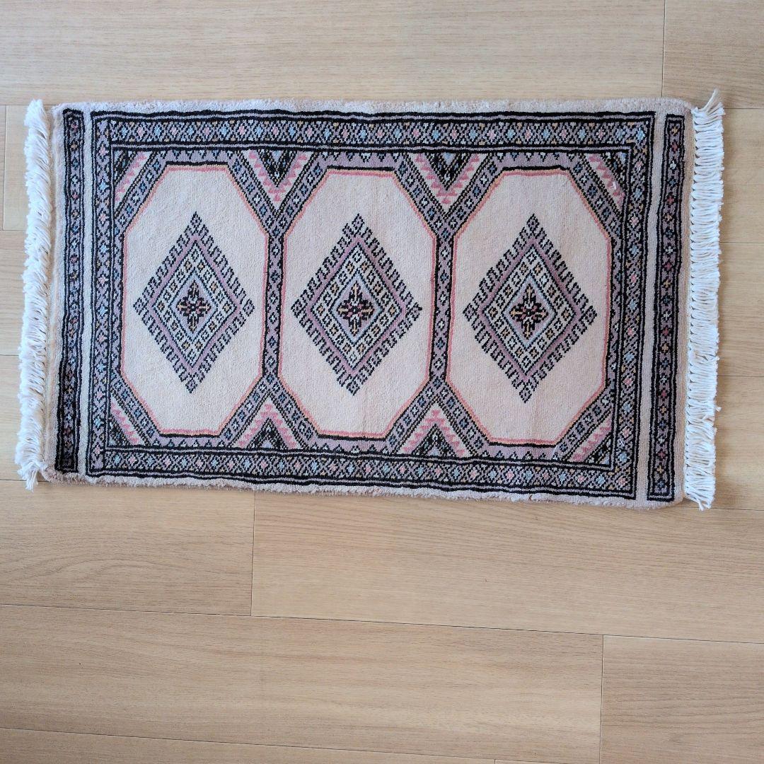 46x75cmパキスタン手織りマット(437)ギャッベ・ペルシャ・じゅうたん