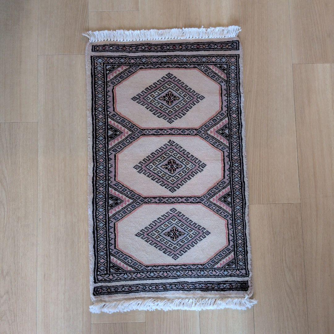 46x75cmパキスタン手織りマット(437)ギャッベ・ペルシャ・じゅうたん