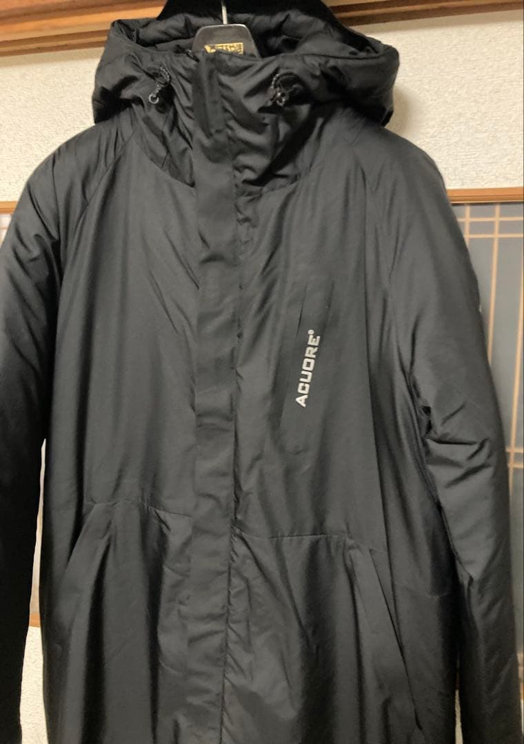 ACUORE ブラック 中綿　ベンチコート フード付き　美品　貴重　サイズ　L