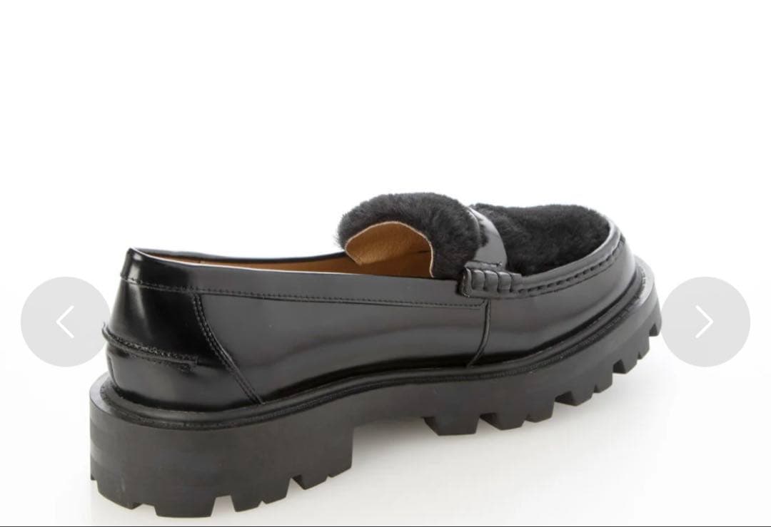 ARTESANOS黒 レザー ファー 厚底ローファー 新品未使用