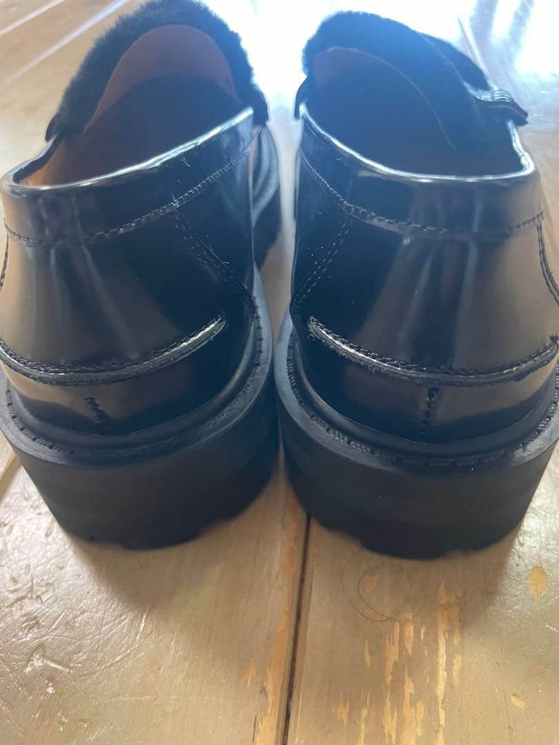 ARTESANOS黒 レザー ファー 厚底ローファー 新品未使用