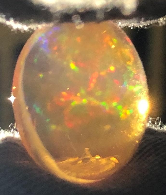 天然ファイアオパール 遊色効果有 6.602ct ソーティング付 ルース