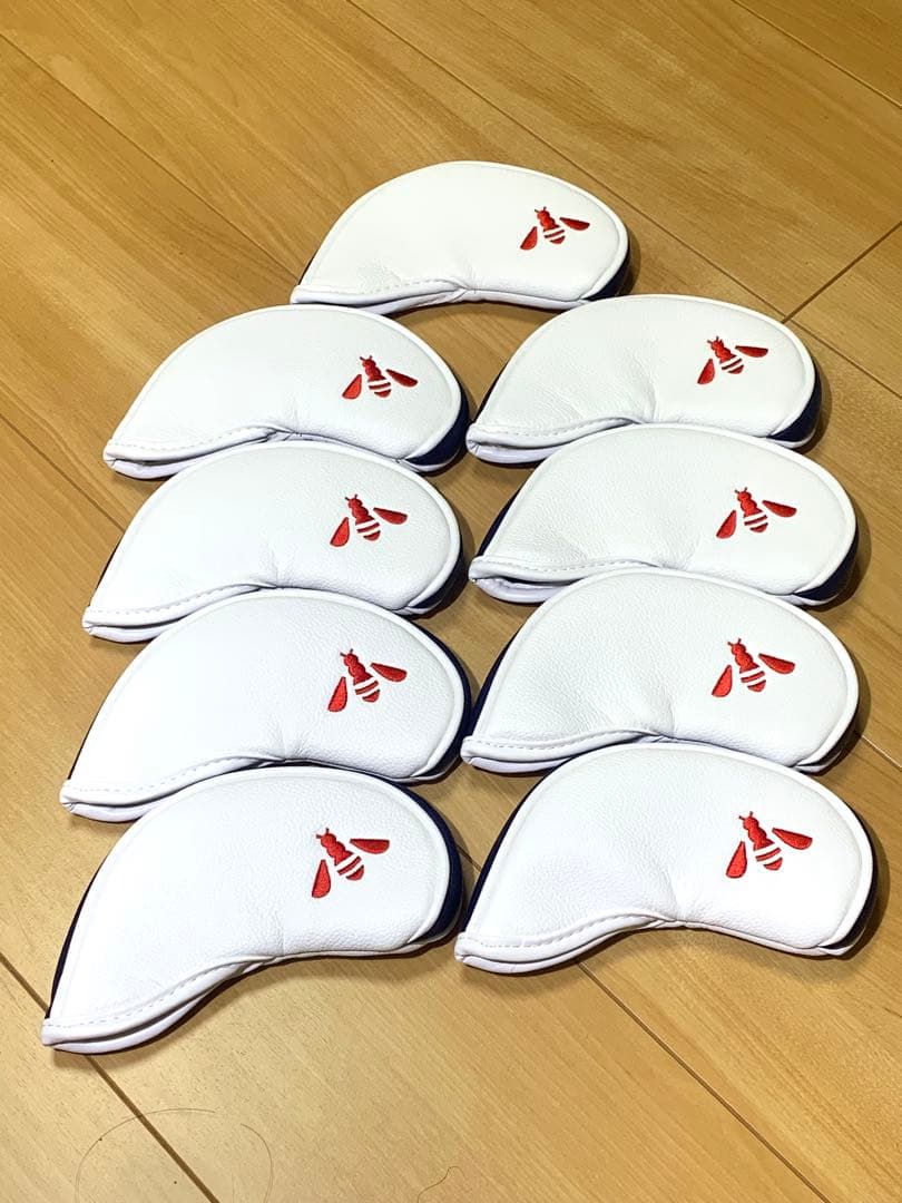 RODDIO(ロッディオ)アイアンカバー９枚セット★Ｗｈｉｔｅ×Ｂｌｕｅライン