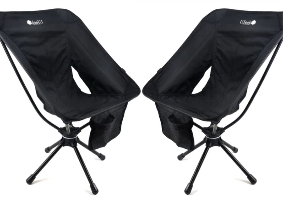 UJACK ユージャック　アウトドア スピンチェア 360　ブラック　2個セット