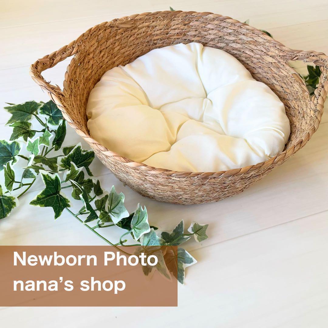 手編み風かごセット【編み込み緑辰】♪ニューボーンフォト撮影衣装　干支　たつ