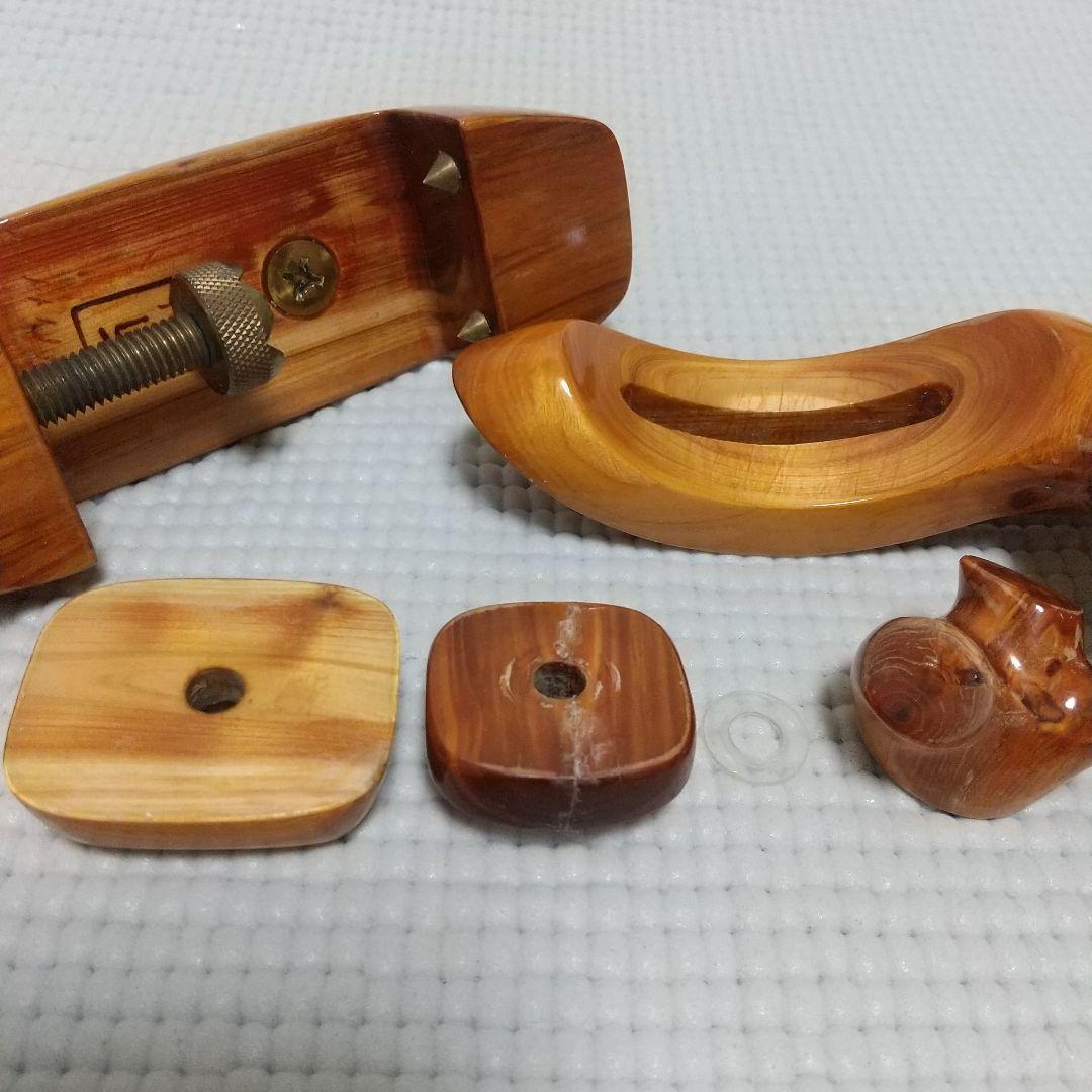 有働印〈19cm弓型万力＆竿枕〉初期？檜葉？ 一部補修 NCNR