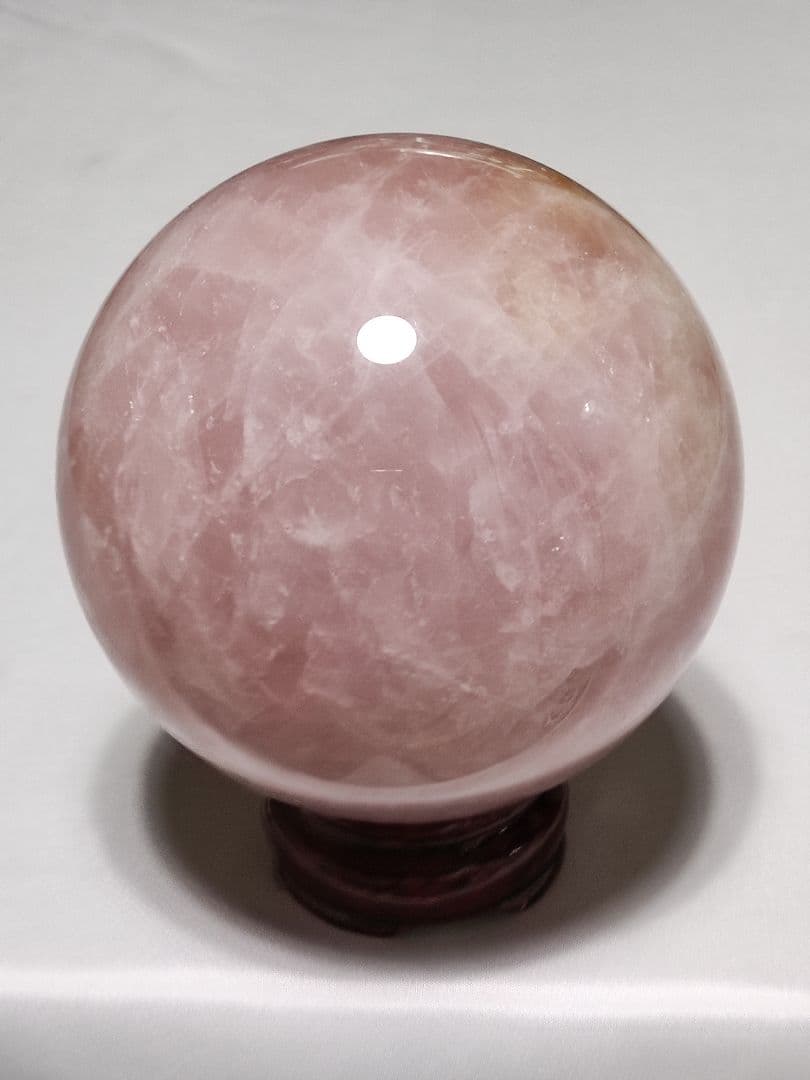 パワーストーン　天然石　ローズクォーツ　丸玉　直径10cm　No.375