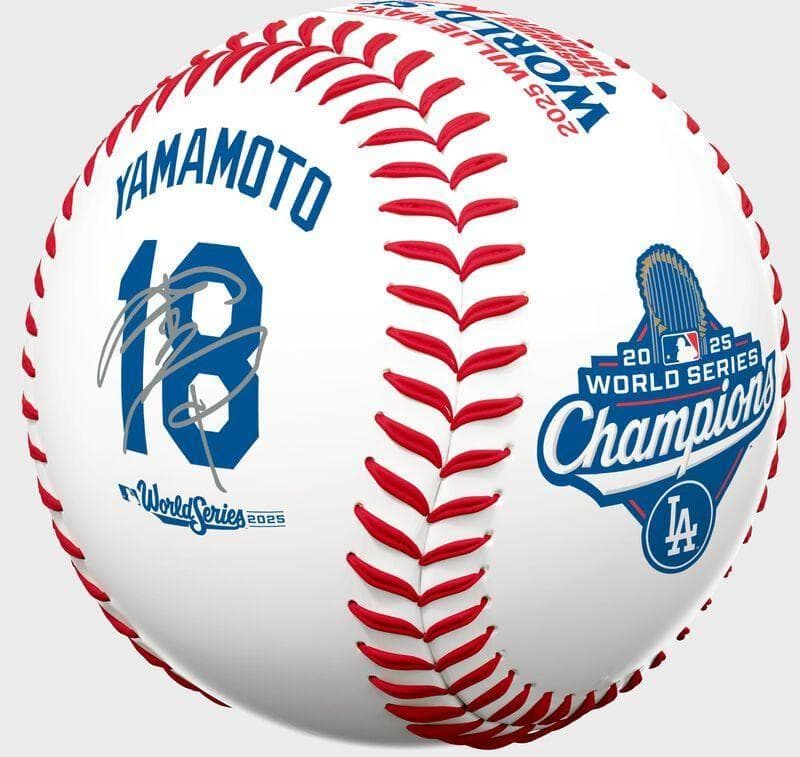 ドジャース 山本由伸 2025 ワールドシリーズ MVP記念ボール 専用ケース付
