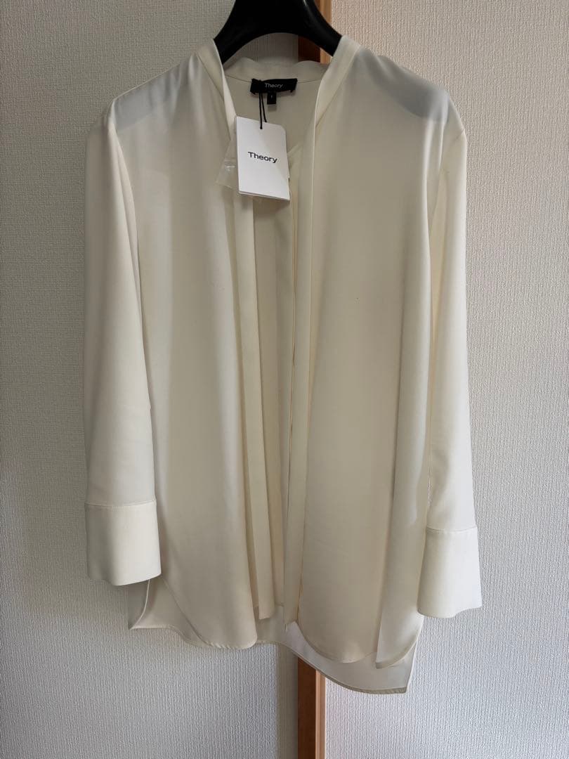 Theory Prime ette Tie Blouse Sアイボリー