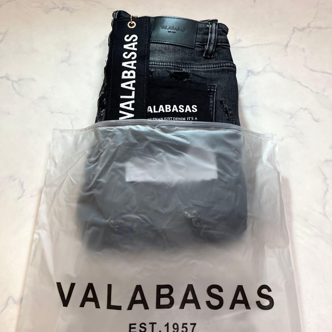 バラバサスvalabasas ハードクラッシュストレッチフレア グレーデニム30