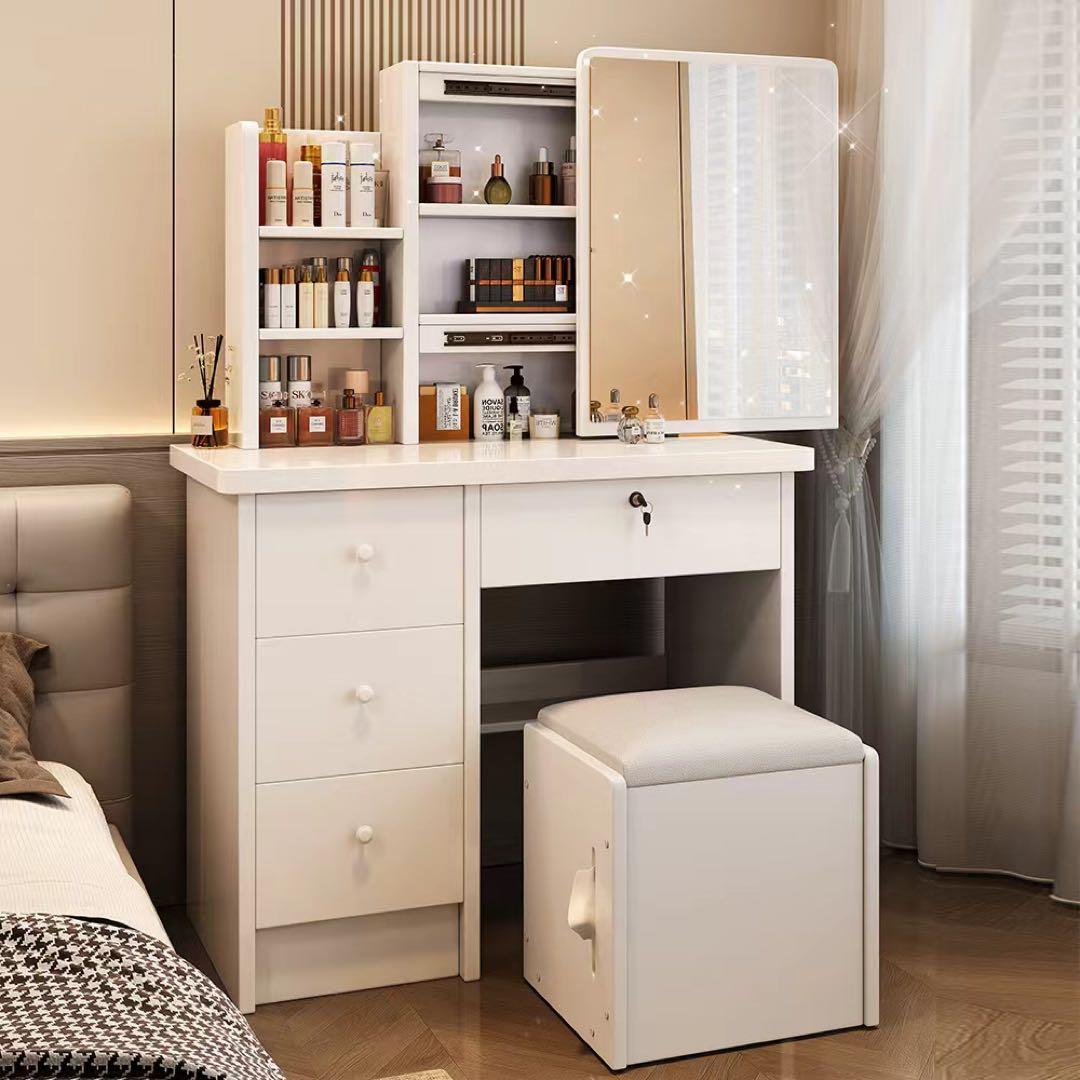 (本日限定)ドレッサー 鏡付き 椅子付き LEDなし 化粧台
