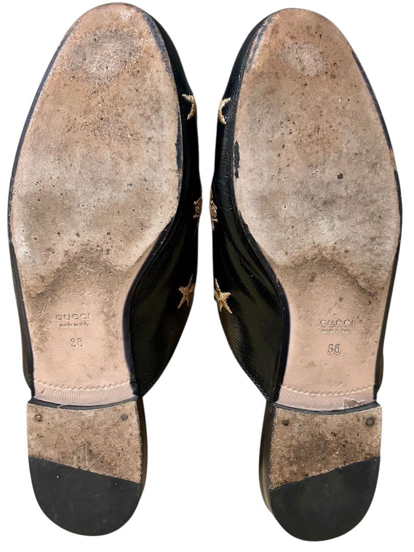 GUCCI グッチ プリンスタウン レザースリッパ スター ビー ITALY