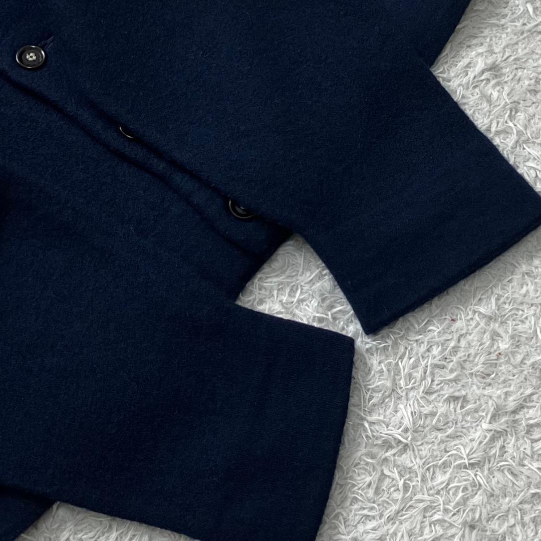 極美品✨45R フロート縮絨deカーディガン インディゴ 藍染め 現行 ニット