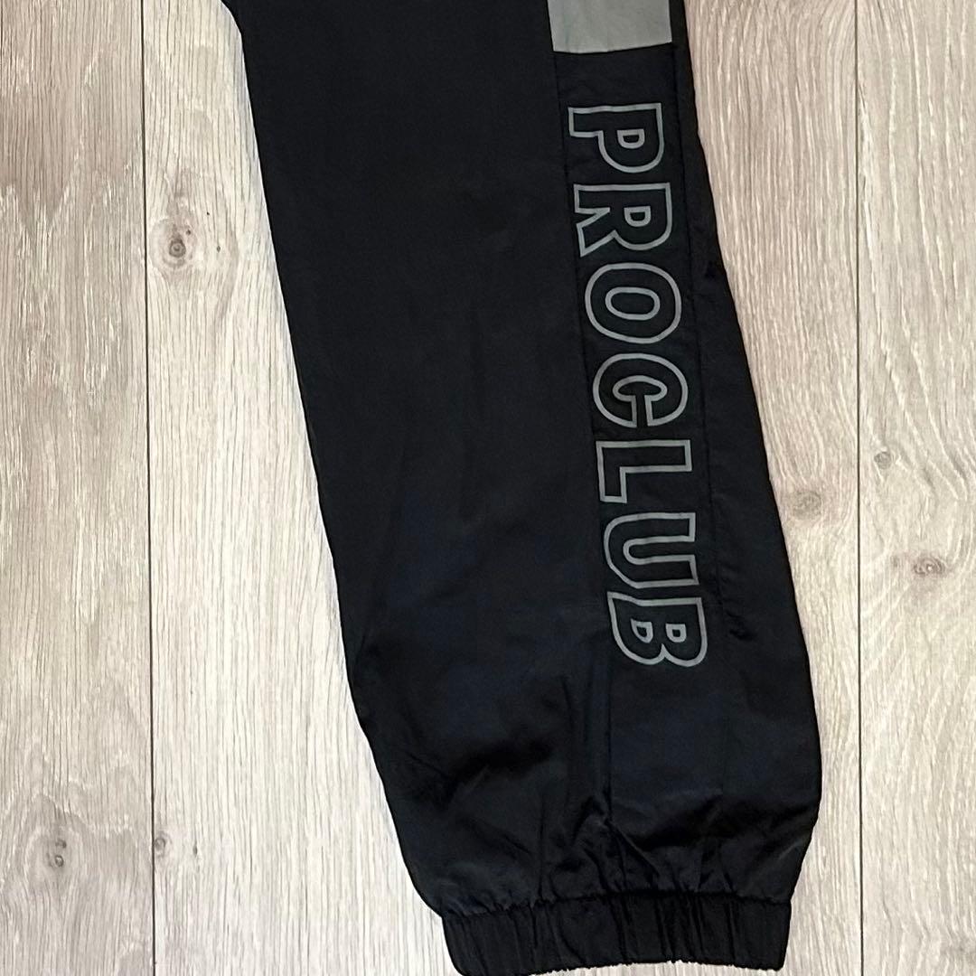 PRO CLUB プロクラブ ナイロンパンツ トラックパンツ XL 黒 ライン