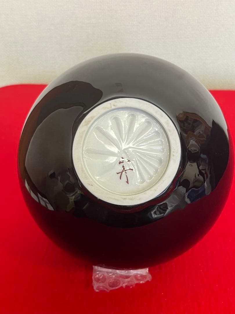 【希少】三代 人間国宝 徳田八十吉 (正彦銘)深厚耀彩 線文 壺 T302