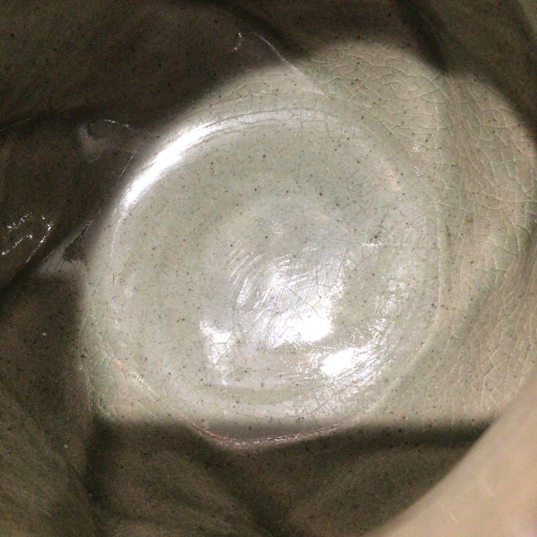 Ｎ１６５　水指　『明神窯　岡本高始造』『練上水指』　共箱　茶道具